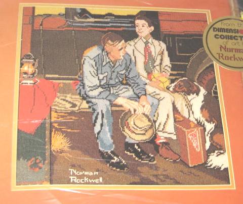 Breaking Home Ties Needlepoint Kit Norman Rockwell SEALED KIT