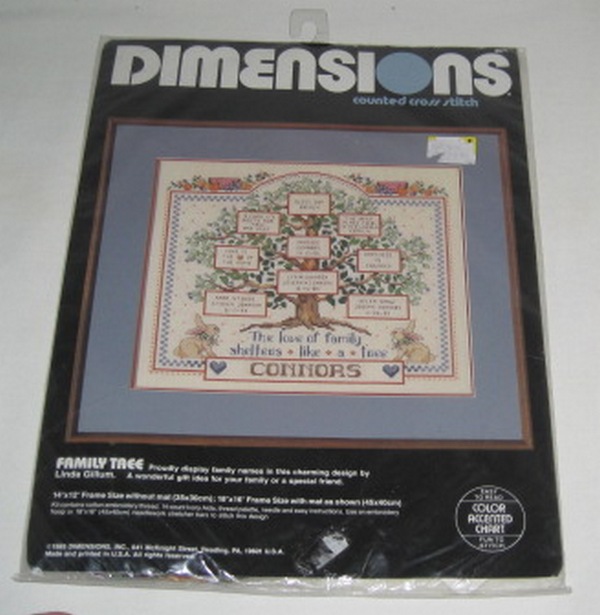 Dimensions Family Tree Cross Stitch Kit - Click Image to Close