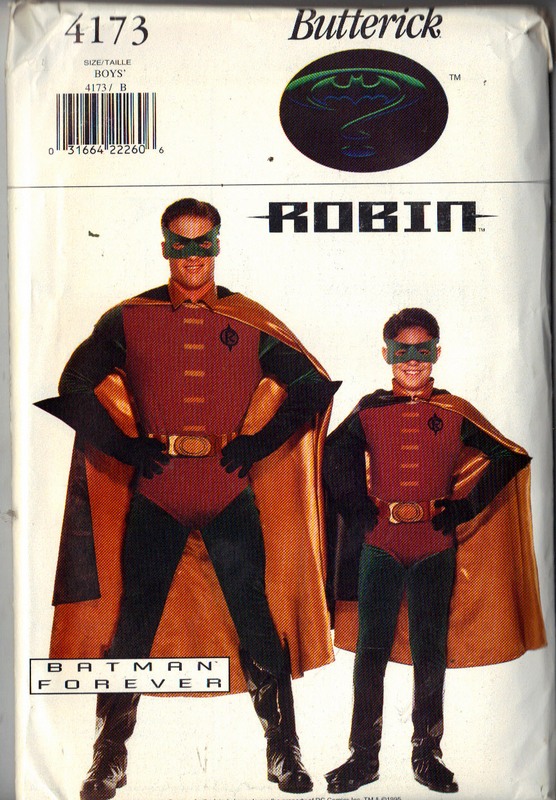 Butterick 4173 Boys Batman Forever ROBIN Costume Pattern UNCUT - Click Image to Close