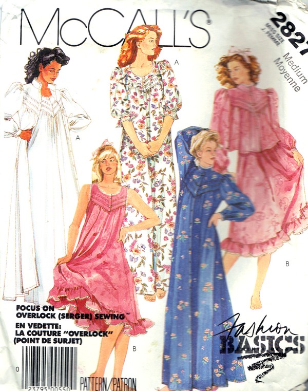 McCalls 2827 Robe Jacket Nightgown Pattern UNCUT - Click Image to Close