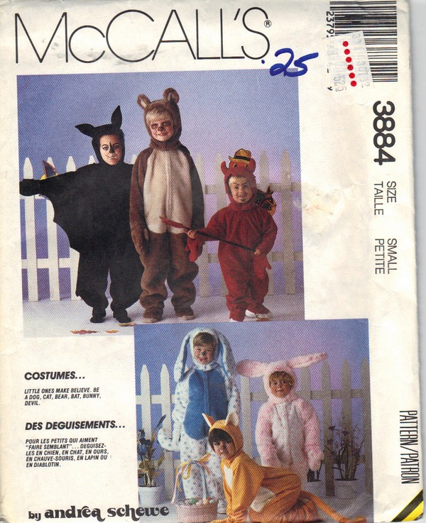McCalls 3884 Cute Toddler Costume Pattern - Click Image to Close