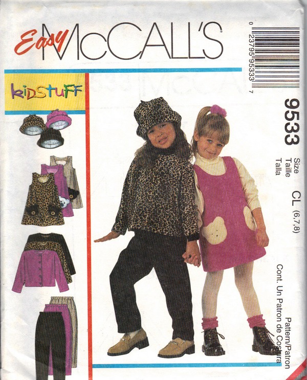 McCalls 9533 Girls Jumper Jacket Pattern UNCUT - Click Image to Close