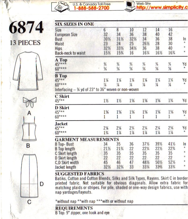 New Look 6874 Size A Easy Separates Pattern UNCUT - Click Image to Close
