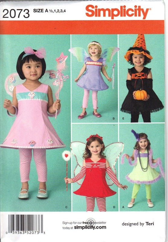 Simplicity 2073 Toddler Costume Sewing Pattern - Click Image to Close