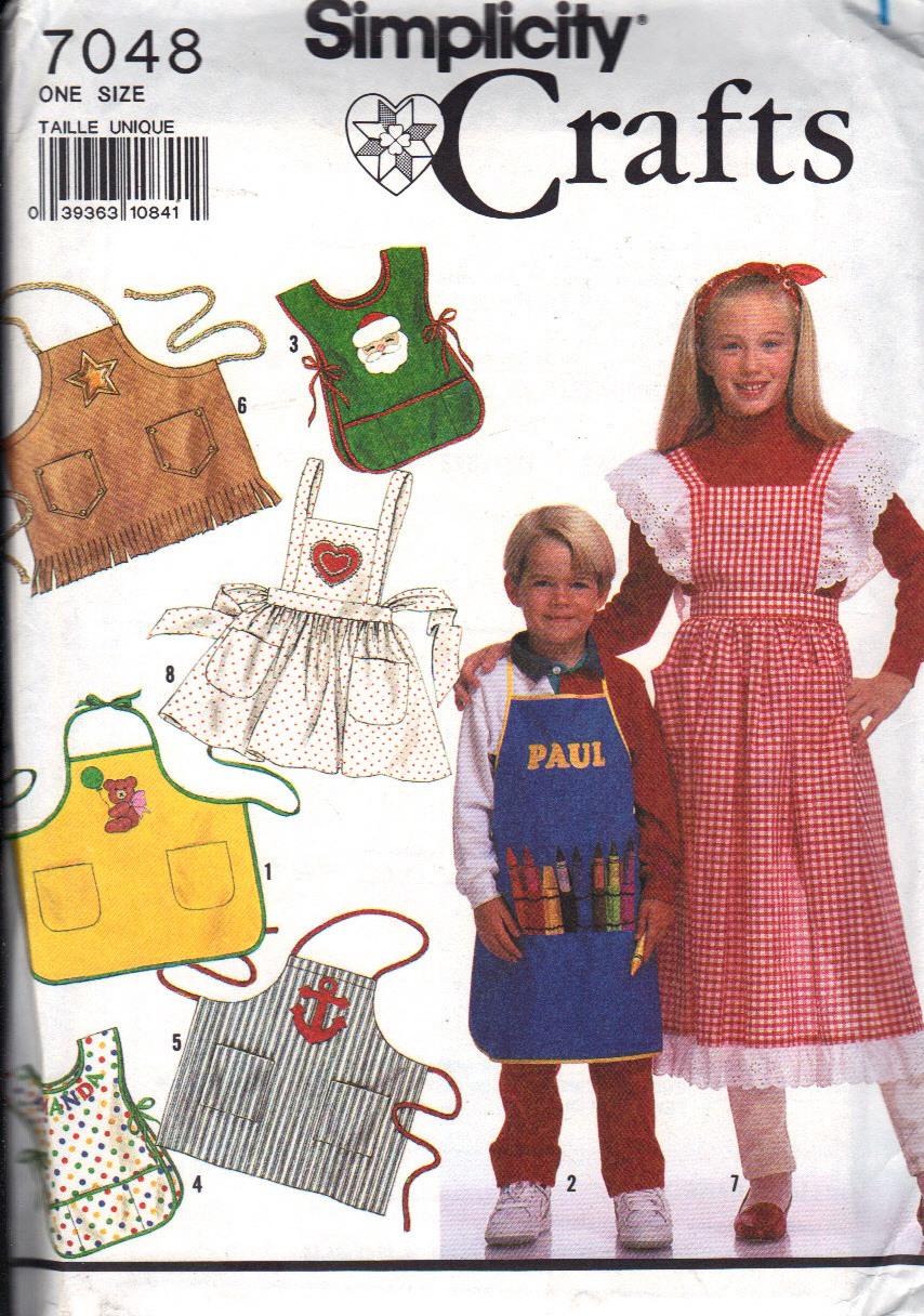 Simplicity 7048 Girl Child Apron Pattern Uncut - Click Image to Close