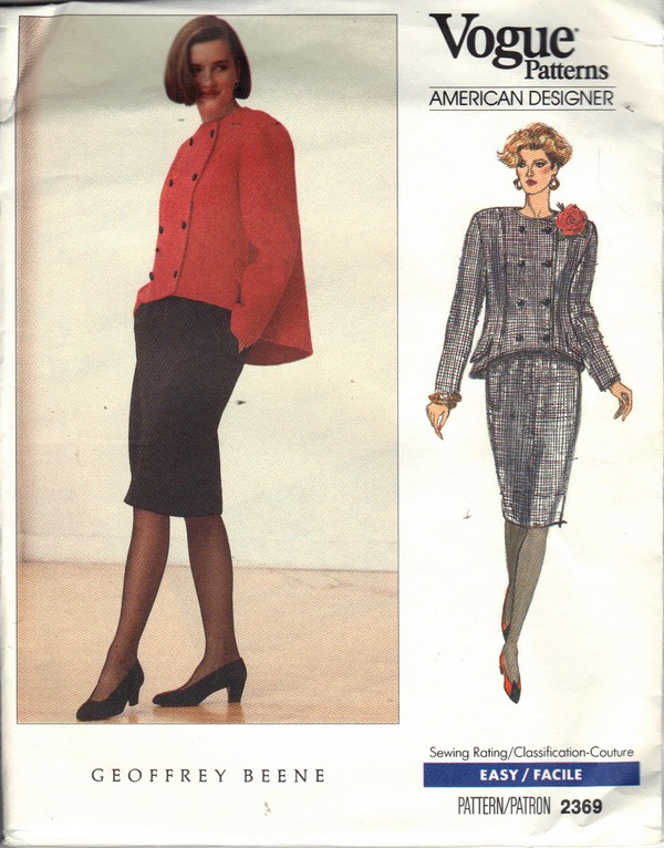 Vogue 2369 Geoffrey Beene Suit Pattern Uncut 8-10-12 - Click Image to Close