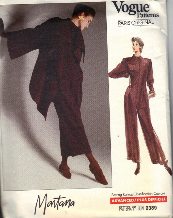 Vogue 2389 Montana Jumpsuit Coat Pattern Size 12 UNCUT - Click Image to Close