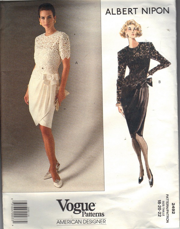Vogue 2492 Albert Nipon Dress Pattern 18-20-22 UNCUT - Click Image to Close