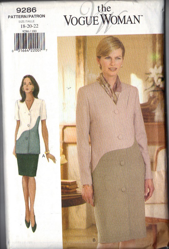 Vogue 9286 Jacket Dress 18-20-22 UNCUT - Click Image to Close
