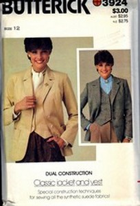 Butterick 3924 Jacket & Vest Vintage Pattern UNCUT