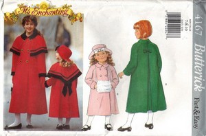 Butterick 4167 Size 7-10 Girl's Coat, Capelet, Muff Hat UNCUT