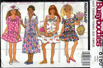 Butterick 6180 Girls Busybodies Dress Pattern UNCUT