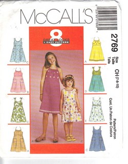 McCalls 2769 Girls 8 Style Dress Pattern UNCUT
