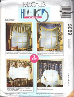 McCalls 7485 Curtains Valances Home Sewing Pattern for sale