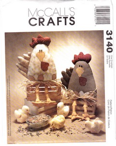 McCalls 3140 Stuffed Chicken Sewing Pattern Uncut
