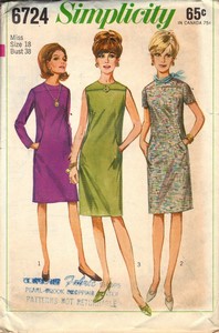 Simplicity 6724 Vintage Shift Sheath Dress Pattern UNCUT