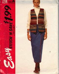 Stitch 'n Save 7214 A Vest and Skirt Pattern