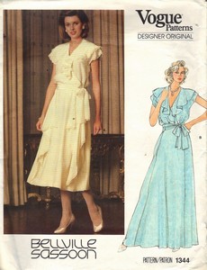 Vogue 1344 Bellville Sassoon Dress Pattern Formal