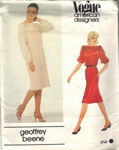 Vogue 2747 Goeffrey Beene Dress Pattern