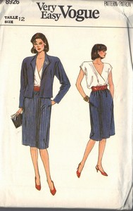 Vogue 8926 Jacket Skirt Blouse Pattern UNCUT Size 12