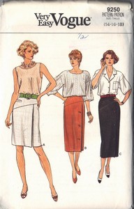Vogue 9250 Slim Pencil Skirt Pattern UNCUT