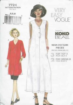 Vogue 7724 Koko Beall Dress Sewing Pattern UNCUT
