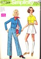 Simplicity 8759 60's Pants, Pantskirt Top Vintage Pattern