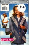 Butterick 392 Luv 'n Stuff Jacket Strip-Quilted Pattern