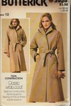 Butterick 3925 Size 12 Classic Wrap Coat Pattern UNCUT