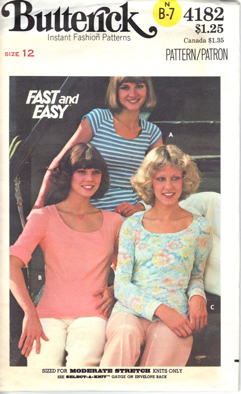 Butterick 4182 Misses T-Shirt Pattern Vintage UNCUT
