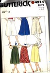 Butterick 4214 Size 12 Culotte Skirt Pattern UNCUT