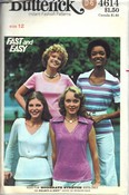 Butterick 4614 Vintage T-Shirt Pattern Size 12 UNCUT