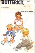 Butterick 4631 Vintage Pattern Infant Overalls Bib Pants UNCUT
