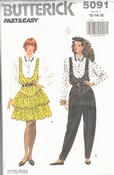 Butterick 5091 Jumper Jumpsuit Blouse Pattern UNCUT