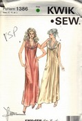 Kwik Sew 1386 Nightgown Pattern Circa 1984 UNCUT