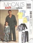 McCalls 3819 Men Boys Pajama Pattern UNCUT
