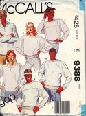 McCalls 9388 Unisex Stretch Knit Top Pattern UNCUT