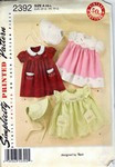 Simplicity 2392 Reissue Girls Dress And Bonnet Pattern
