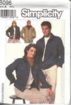 Simplicity 8096 Size A Unisex Unlined Jacket Pattern UNCUT