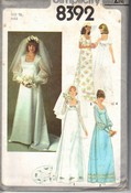 Simplicity 8392 Size 10 Vintage Wedding Gown Pattern UNCUT