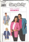 Simplicity 9239 Size SM Unlined Jacket Pattern UNCUT