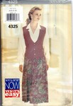 Butterick See & Sew 4325 Sz A Vest Skirt Pattern UNCUT