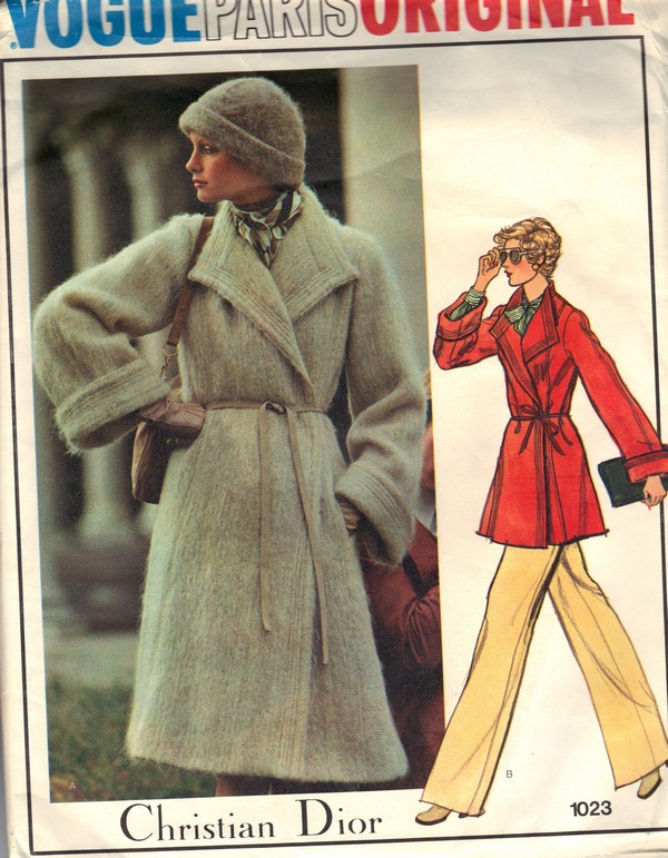 Vogue 1023 Christian Dior Coat Pattern UNCUT