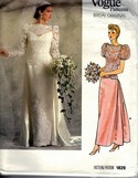 Vogue 1829 Bridal Original Gown Pattern UNCUT Size 12