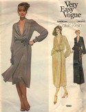 Vogue 1990 Calvin Klein Wrap Dress Pattern UNCUT