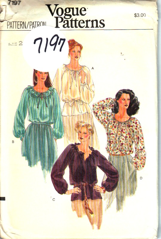 Vogue 7197 Large Size Tunic Blouse Pattern UNCUT