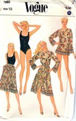 Vogue 7980 Top Skirt Swimsuit Vintage Pattern