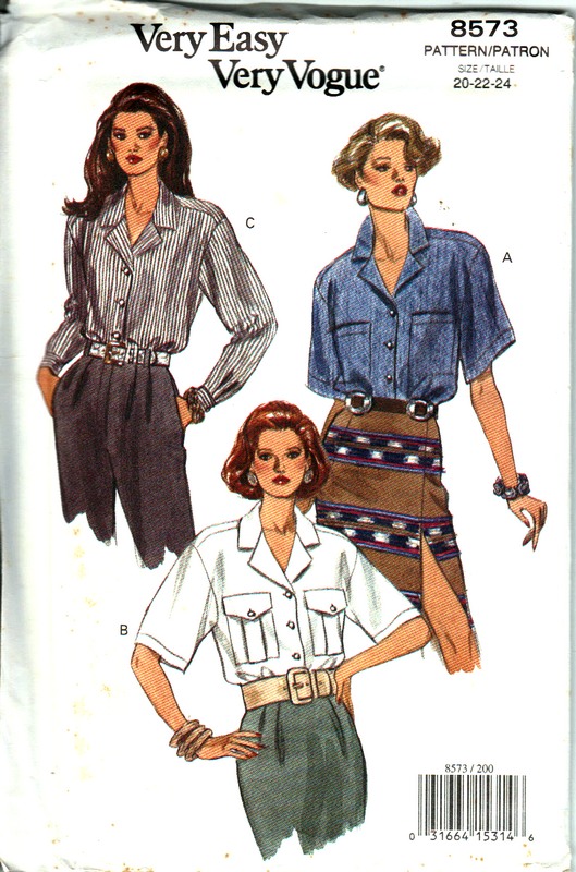 Vogue 8573 Large Size Blouse Pattern UNCUT