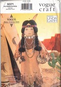 Vogue 9371 Native American Doll Pattern UNCUT