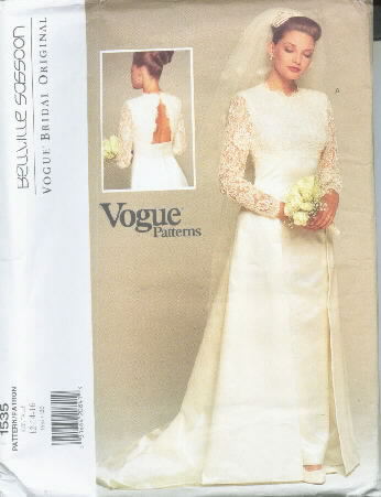 Belleville Sassoon Bridal Gown Pattern-12-14-16 Vogue 1535